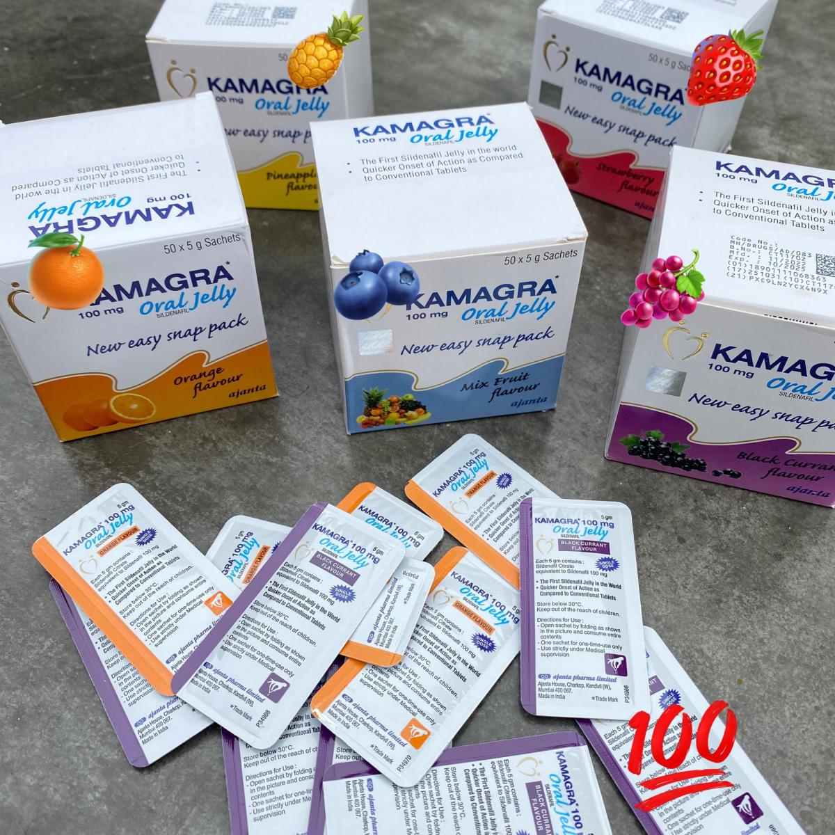 Kamagra Oral Gel [pagamento na entrega, entrega porta a porta gratuita, entrega discreta e confidencial ao cliente] - 1 caixa de Kamagra Oral Gel [100 mg × 50 saquetas] 